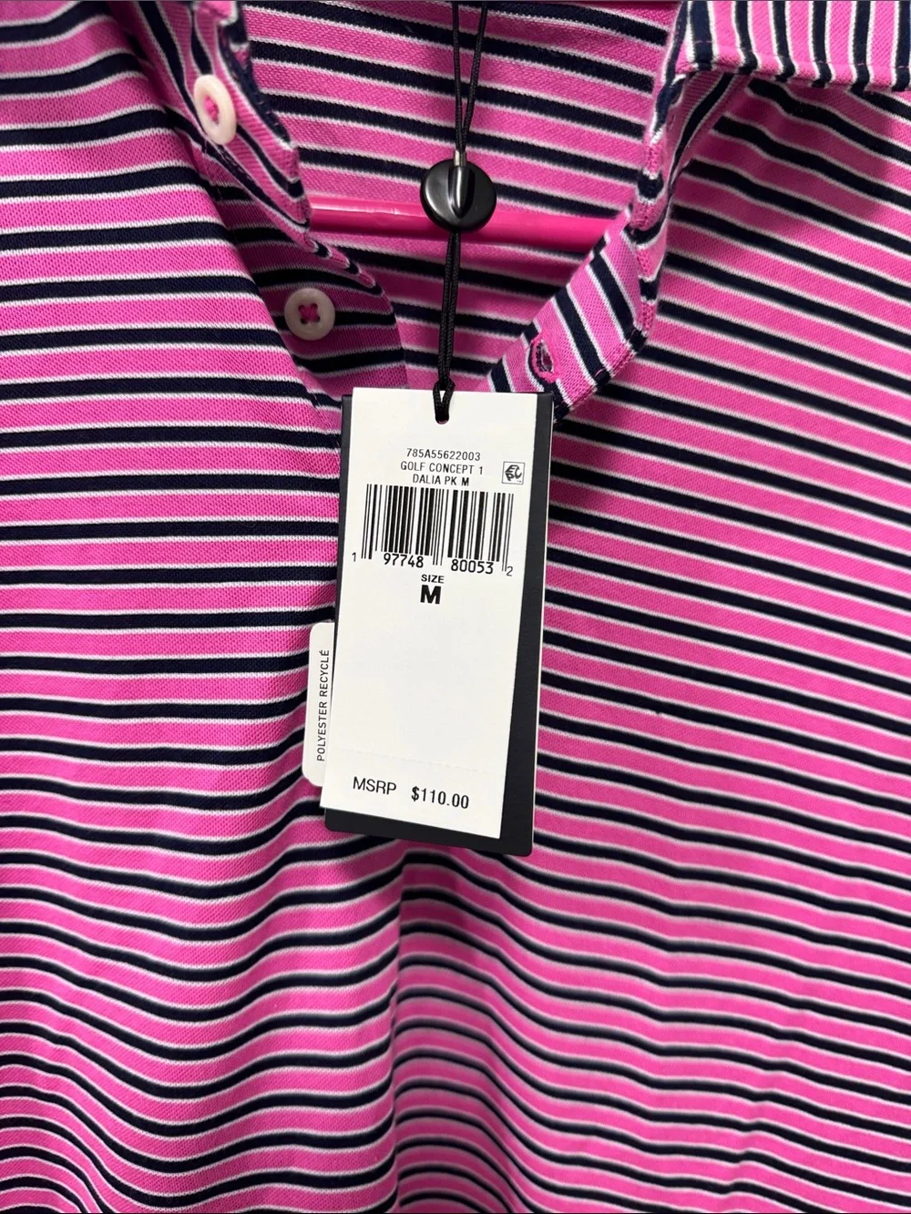 Ralph Lauren Pink and Black Striped Polo